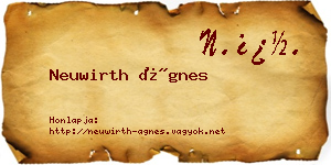 Neuwirth Ágnes névjegykártya